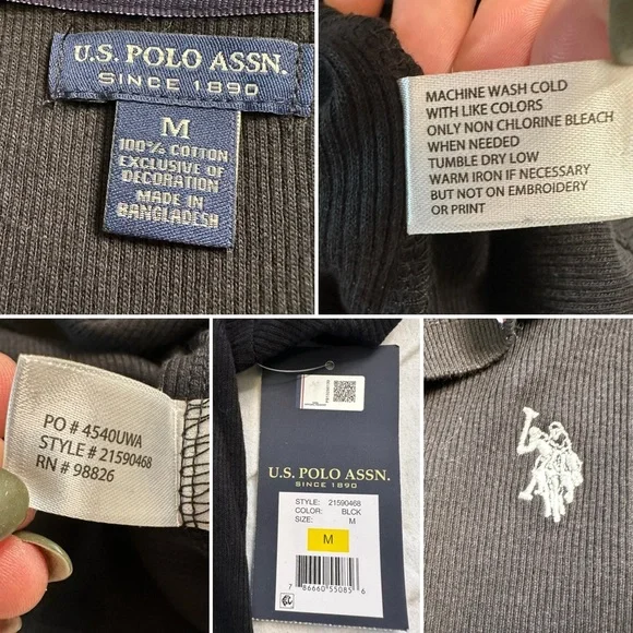 U.S. Polo Assn. Black Cotton Polo T-Shirt Dress M NWT - Picture 6 of 11
